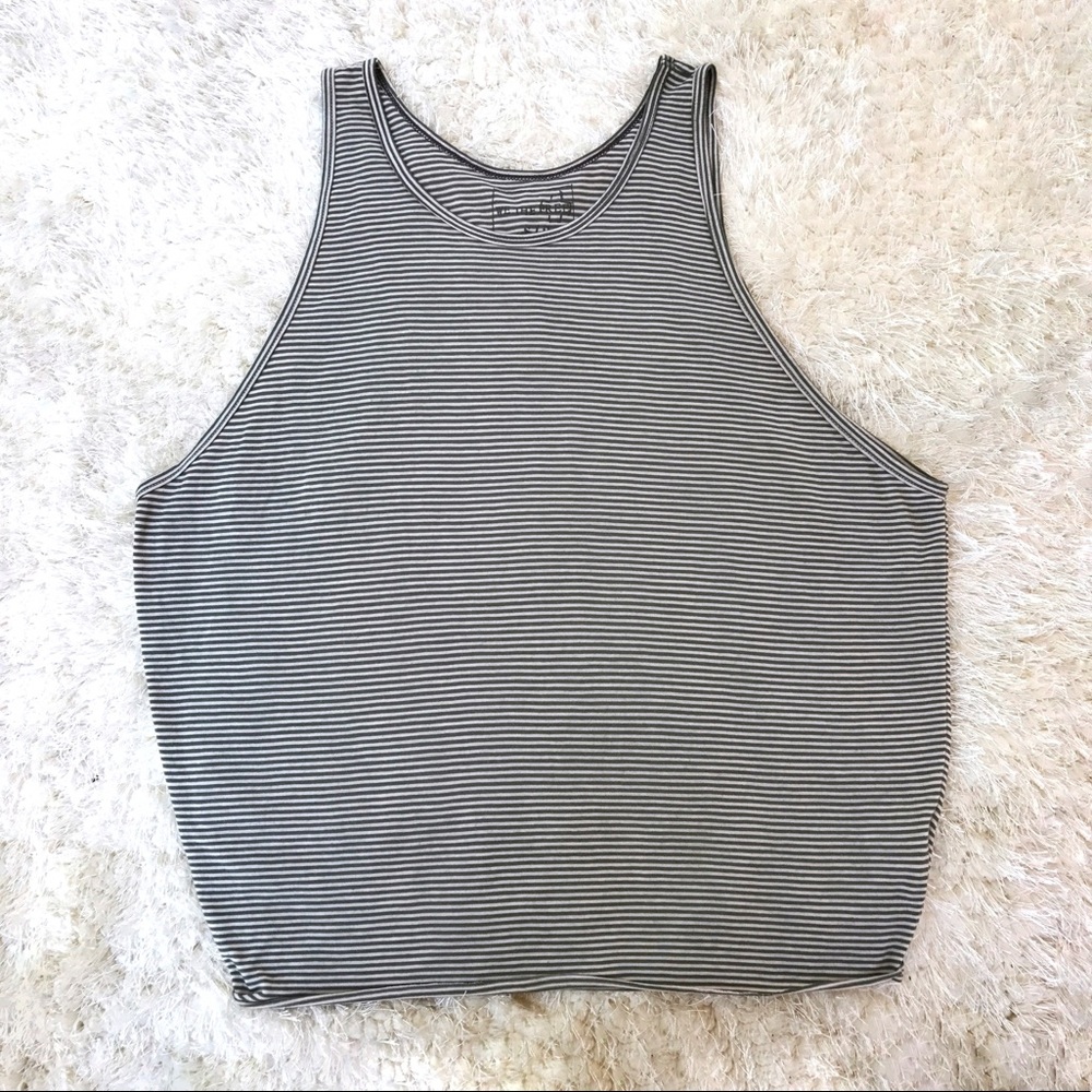 We The Free Green Striped Tank Top